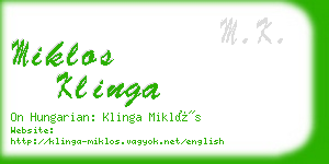 miklos klinga business card